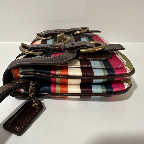 Coach Legacy Garcia Multi Color Stripe Double Clutch Wristlet - Picture 5 of 13